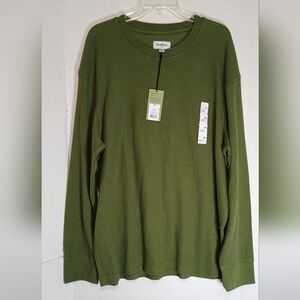 Goodfellow & Co Olive Waffle Knit Long Sleeve Size XXL